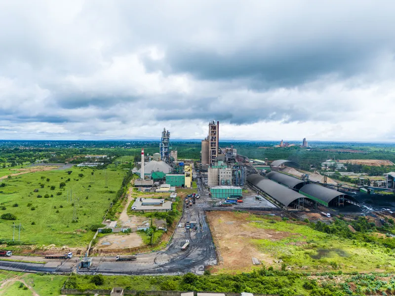 Cement factory aerial